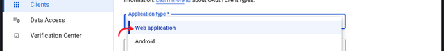 Select application type