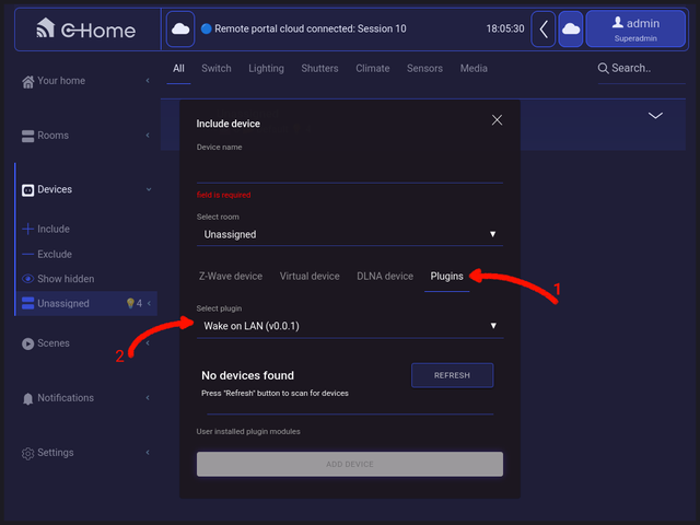 Відкрити вкладку Plugins